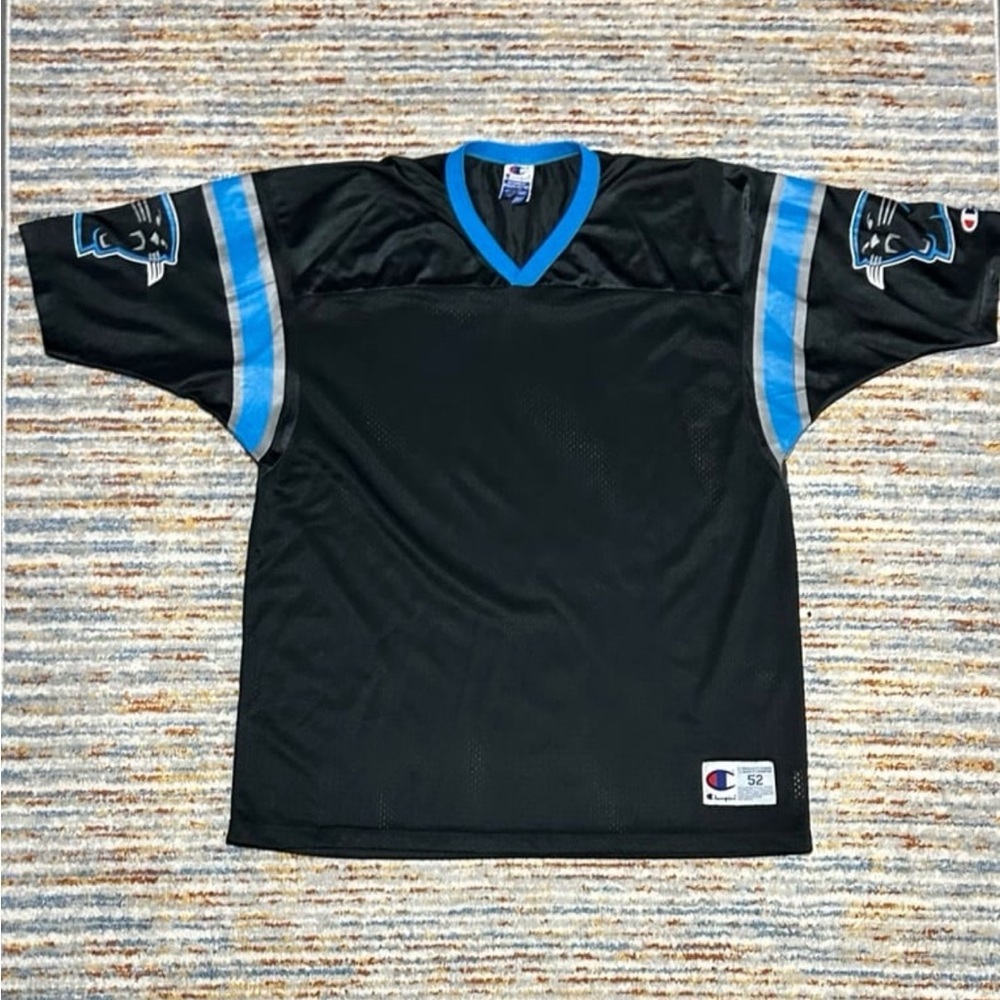 Vintage Carolina Panthers Champion Brand Football Jersey Blank Made in USA 90s
